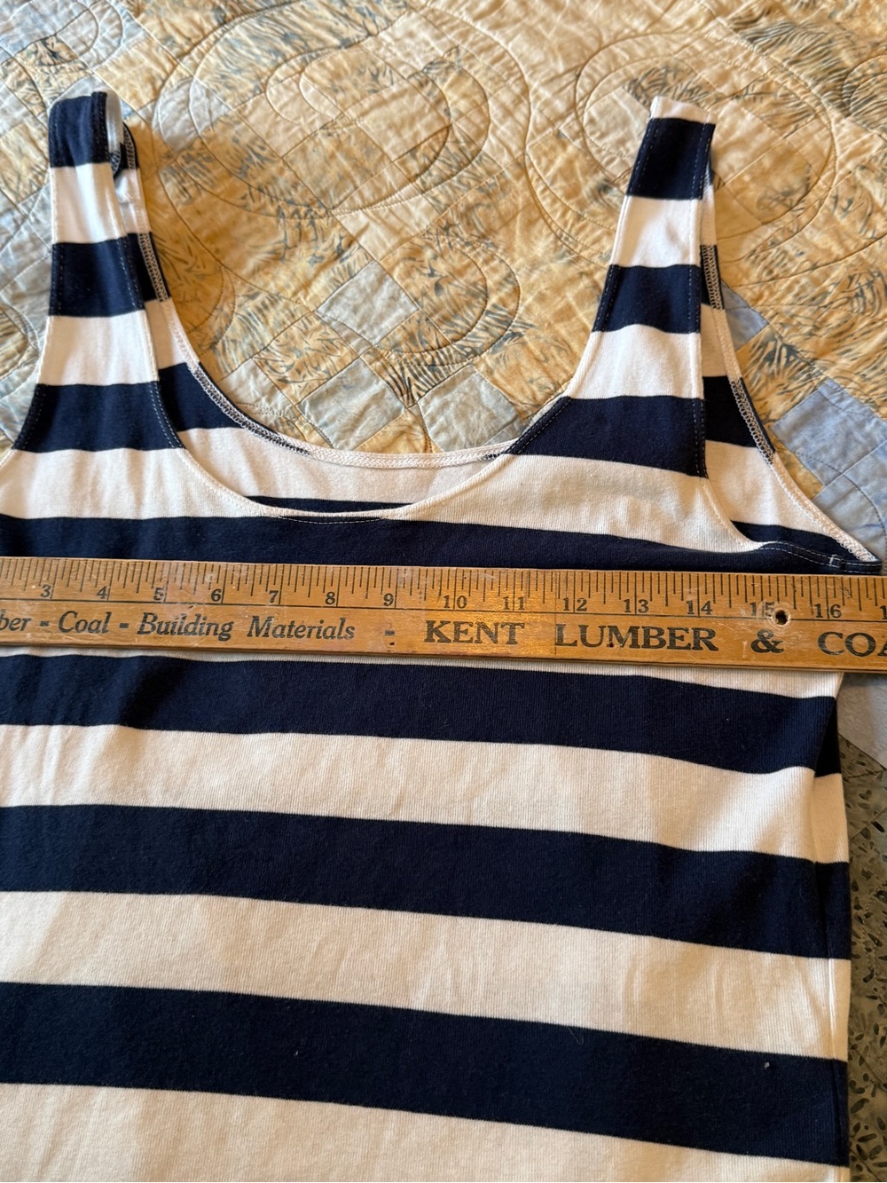 Ralph Lauren Navy and White Striped Tank Top